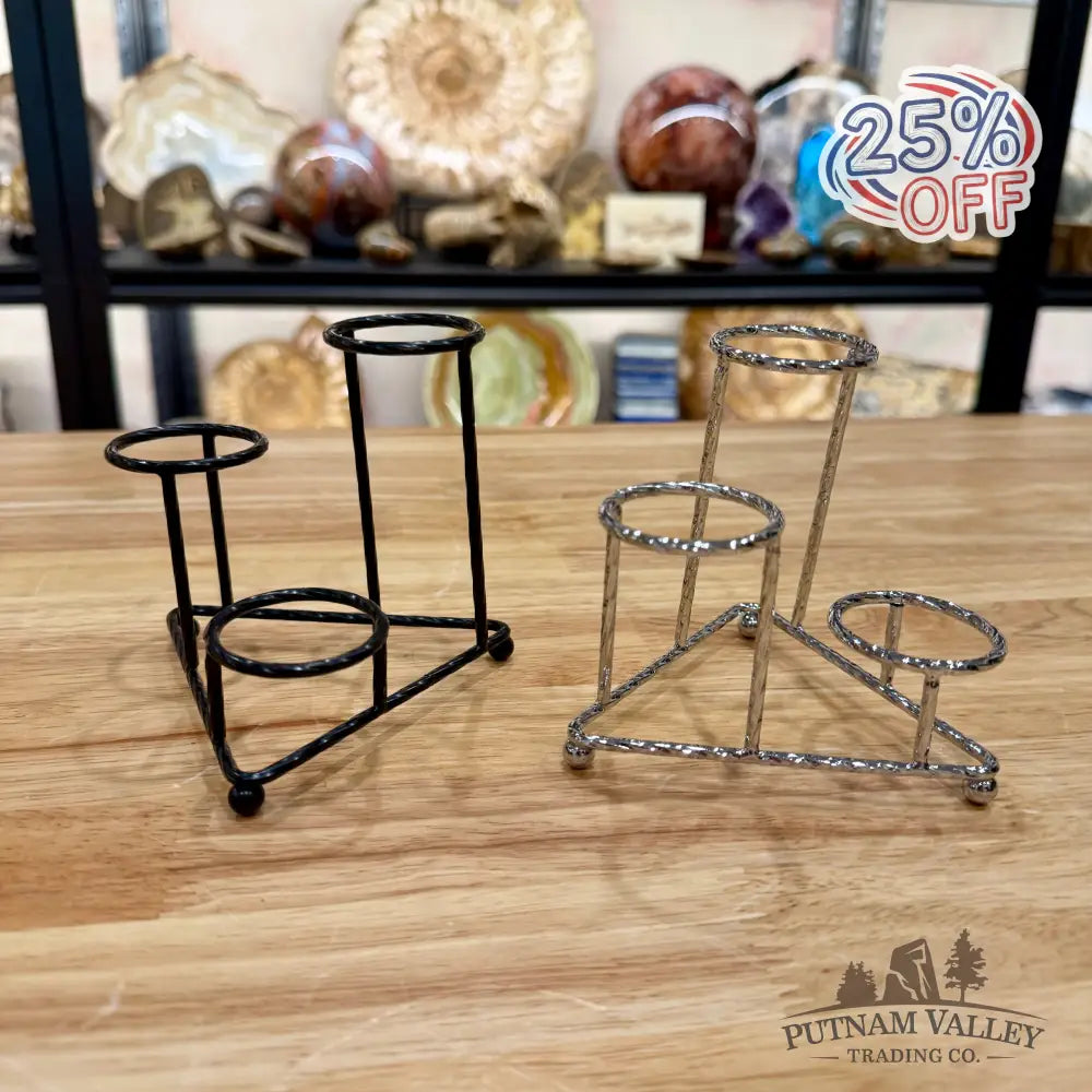 3-Tier Metal Sphere Stand | Black or Silver - Display Stands
