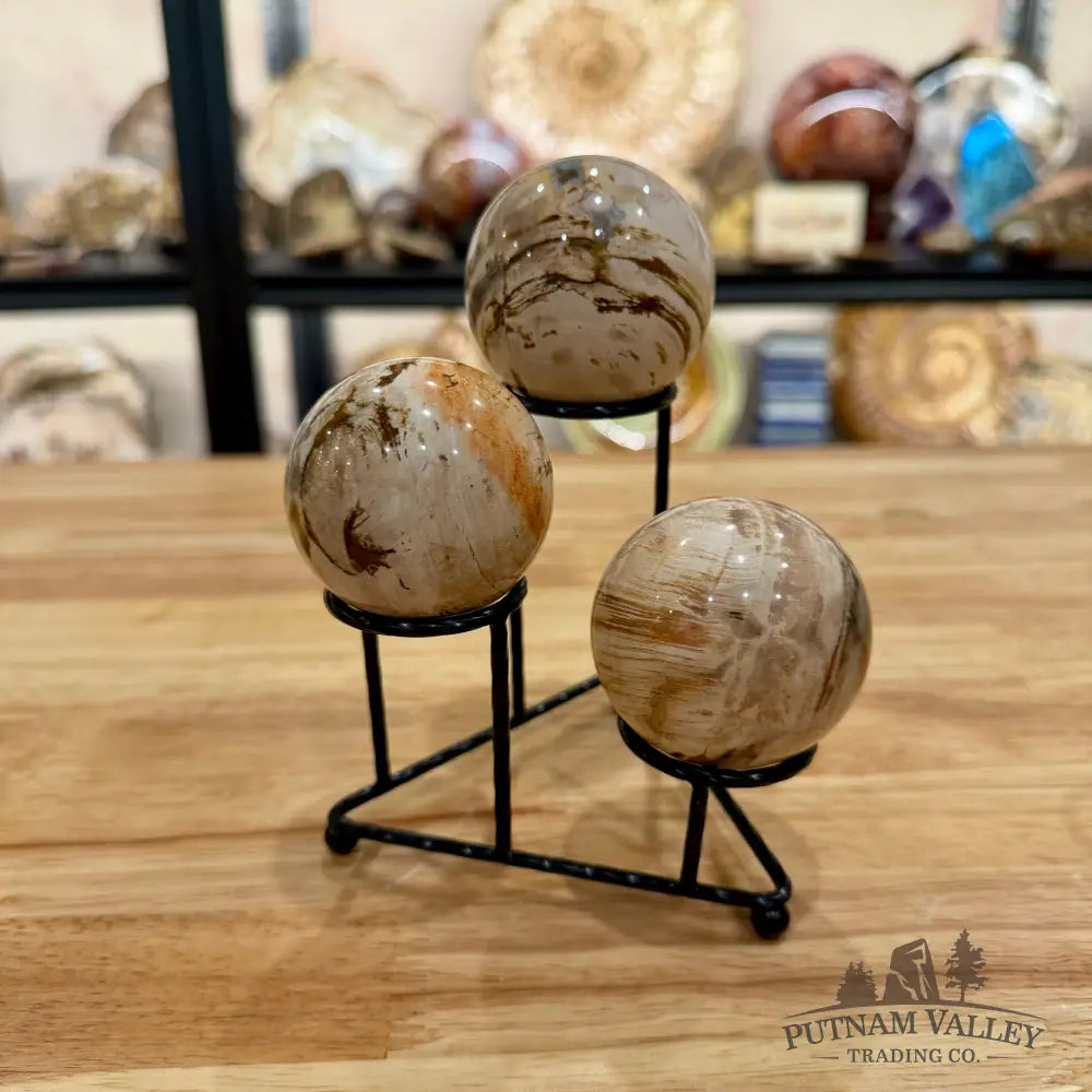 3-Tier Metal Sphere Stand | Black or Silver - Display Stands