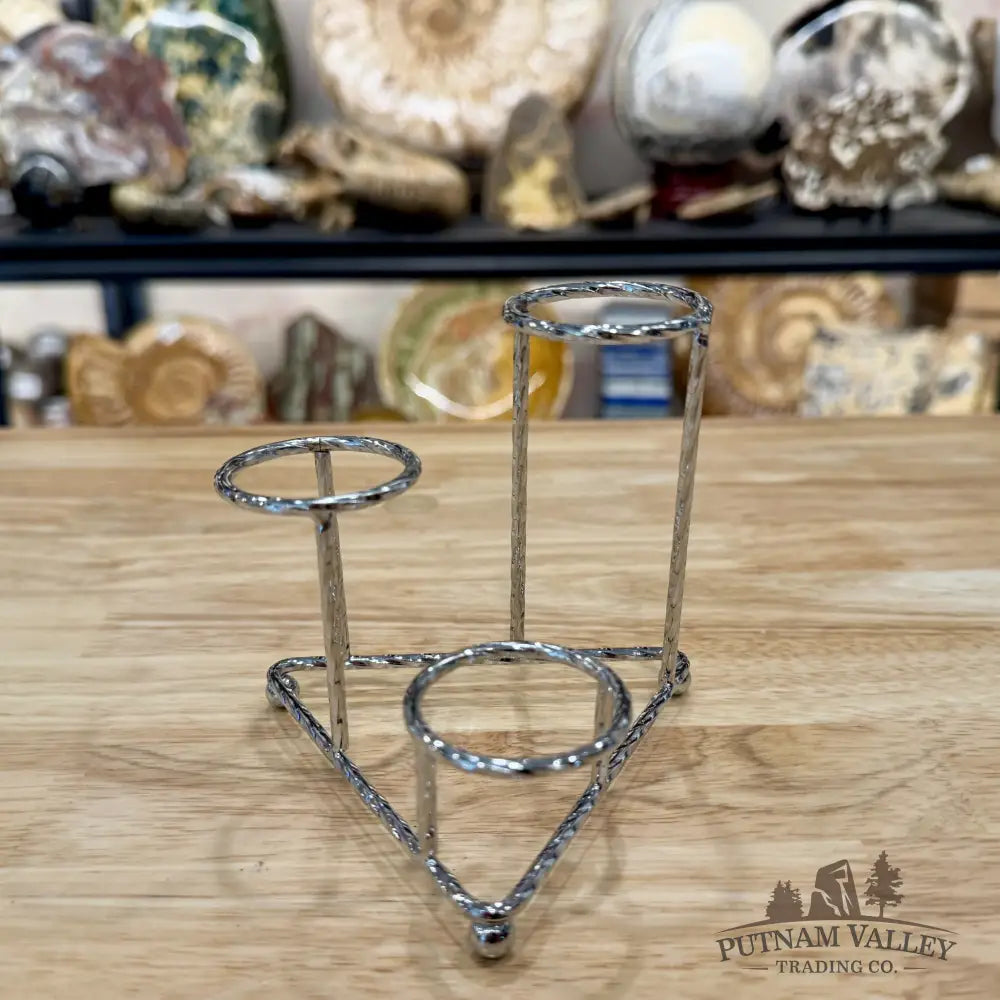 3-Tier Triangle Sphere Stand | Multiple Colors - Silver - Stands & Accessories