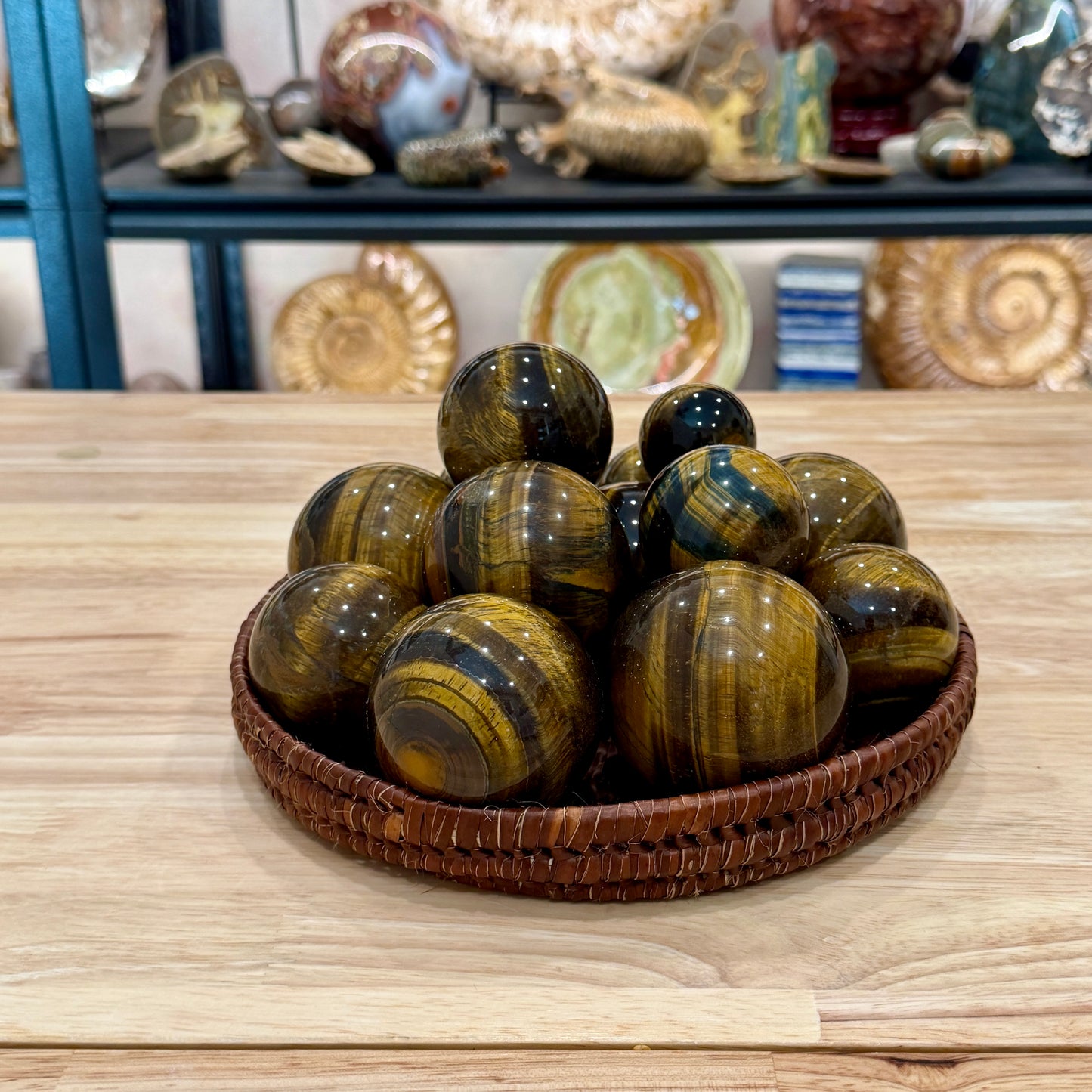 Yellow Tiger Eye Spheres | In Select Sizes