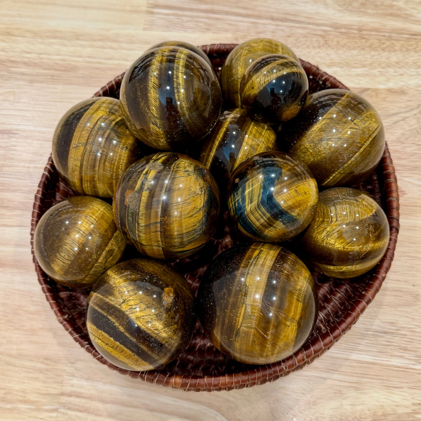 Yellow Tiger Eye Spheres | In Select Sizes