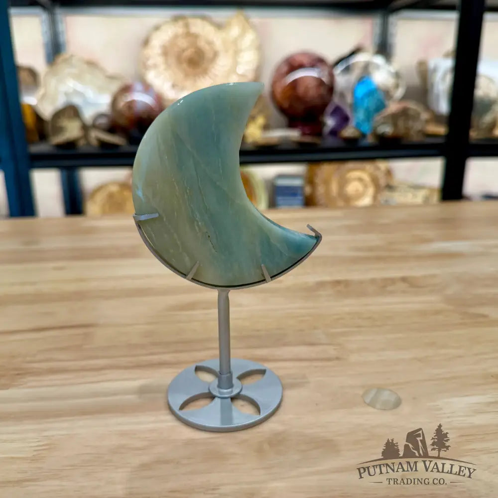 Amazonite Moon on Metal Stand 6’’ 4 - Moon