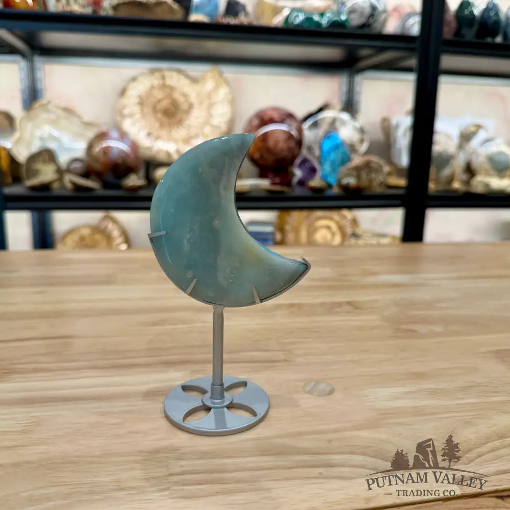 Amazonite Moon on Metal Stand 6’’ 1 - Moon