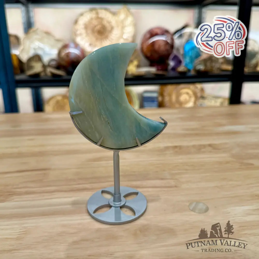 Amazonite Moon on Metal Stand 6’’ 4 - Moon