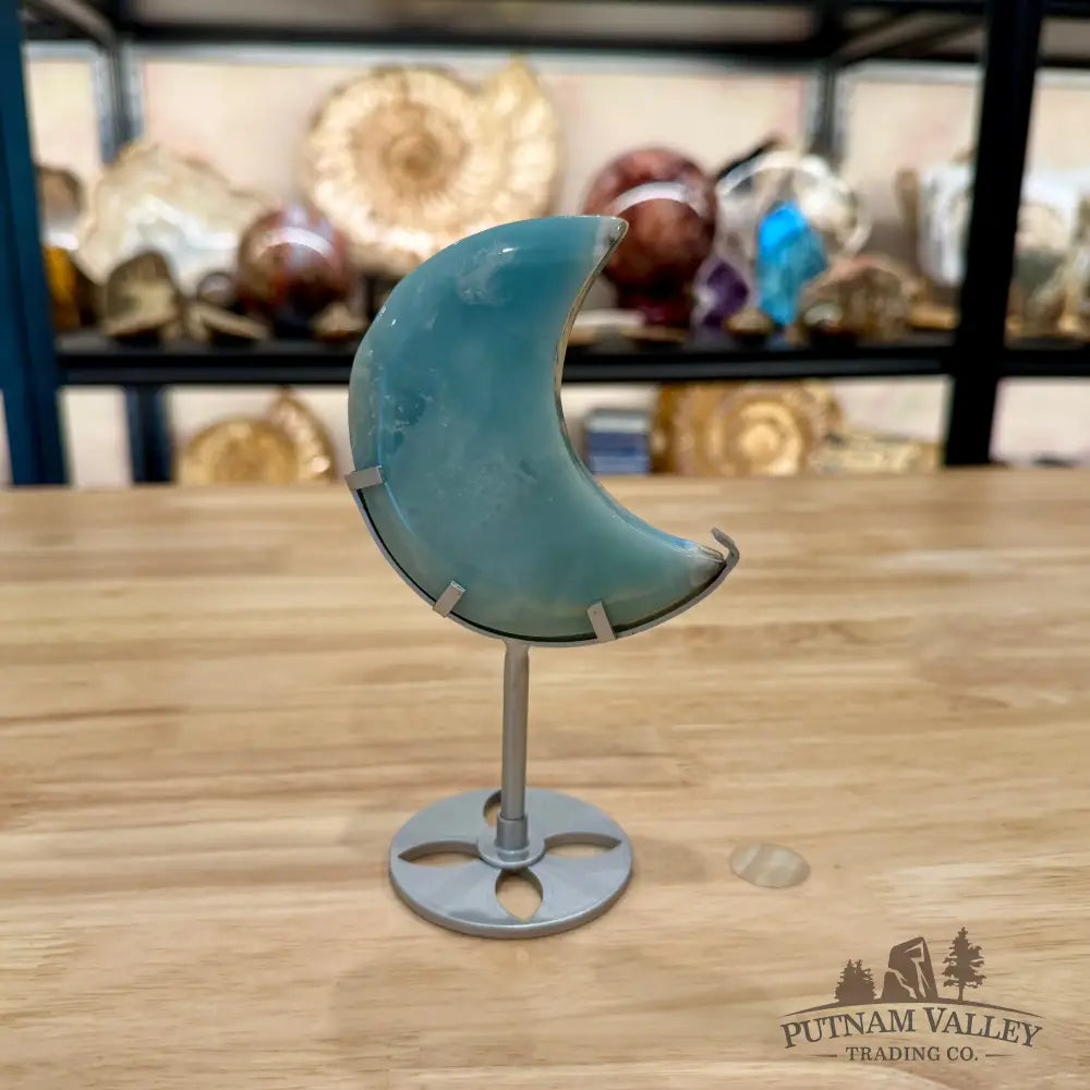 Amazonite Moon on Metal Stand 6’’ 2 - Moon