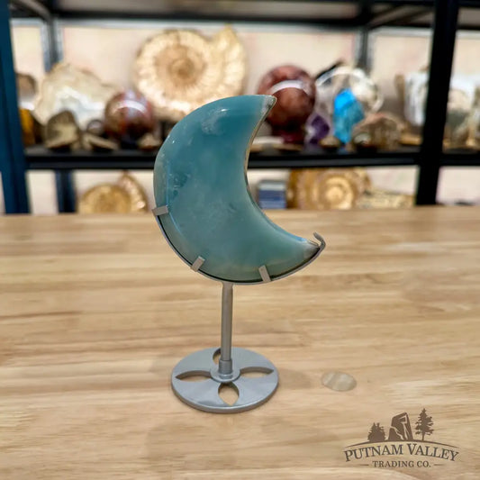 Amazonite Moon on Metal Stand 6’’ 2 - Moon