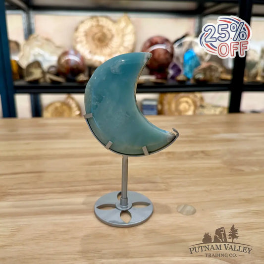 Amazonite Moon on Metal Stand 6’’ 2 - Moon
