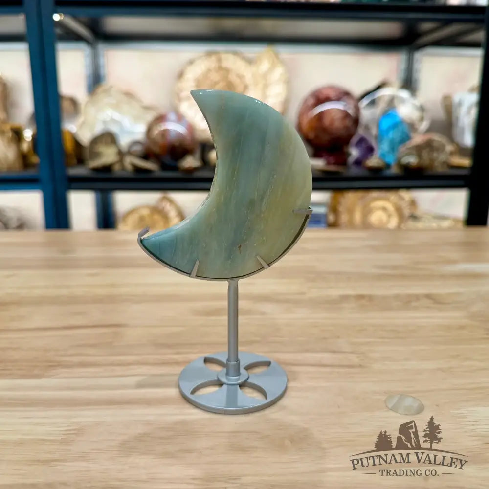 Amazonite Moon on Metal Stand 6’’ 4 - Moon