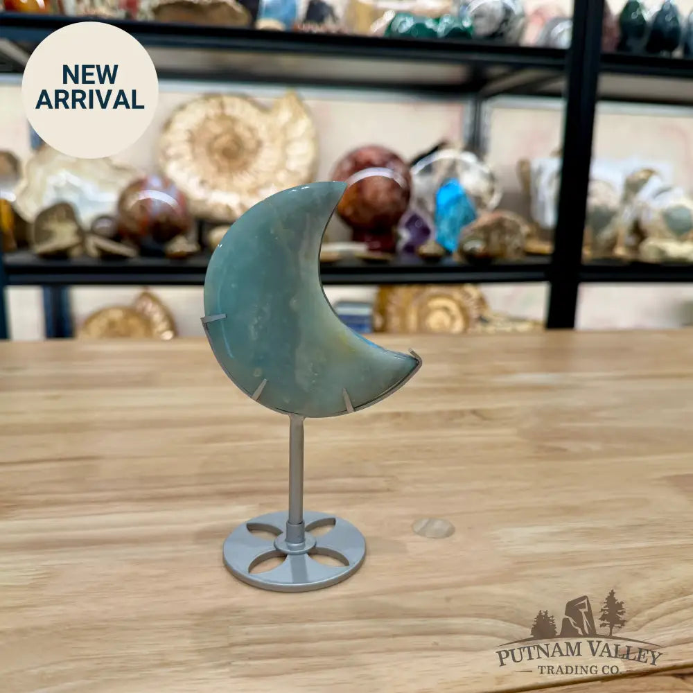 Amazonite Moon on Metal Stand 6’’ 1 - Moon