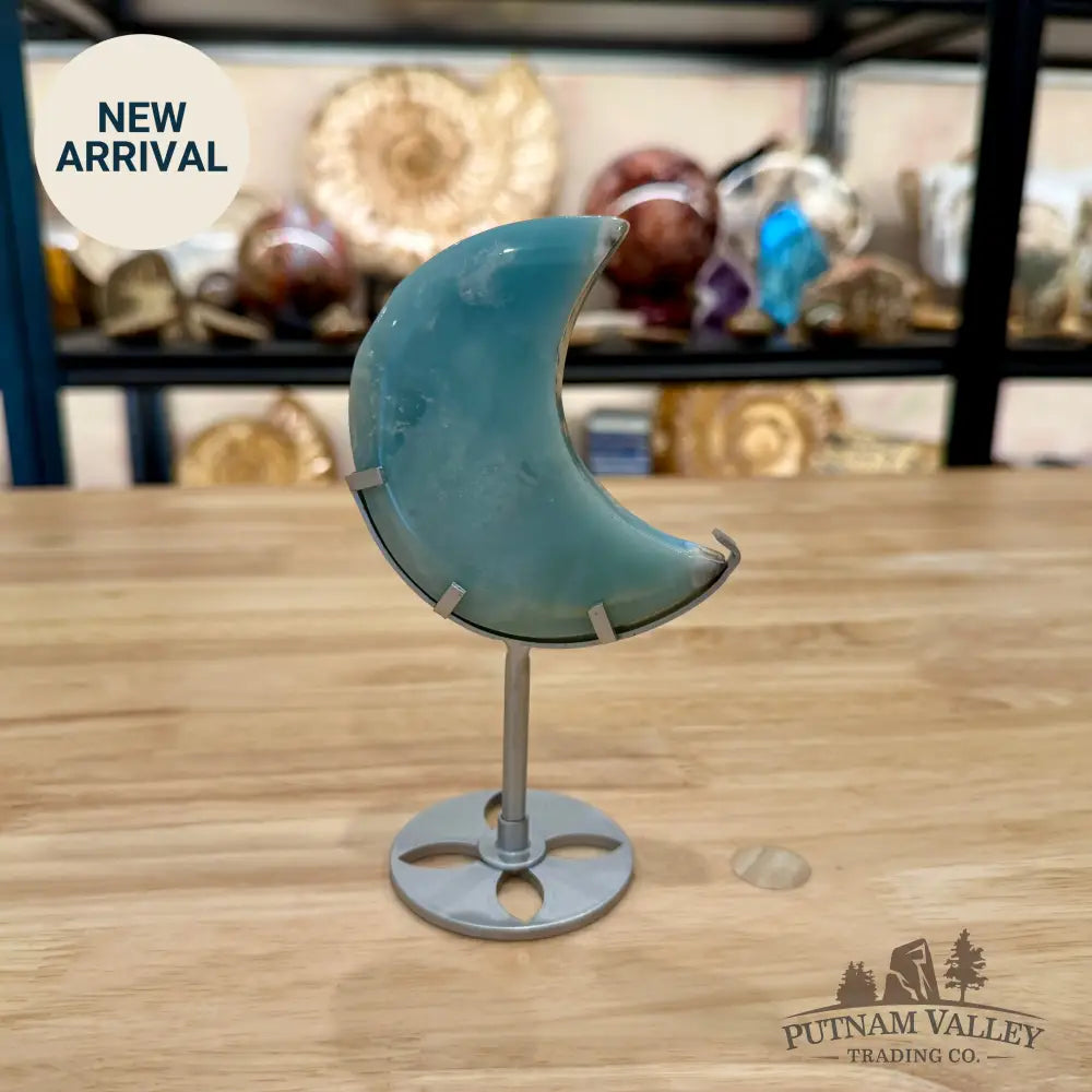 Amazonite Moon on Metal Stand 6’’ 2 - Moon