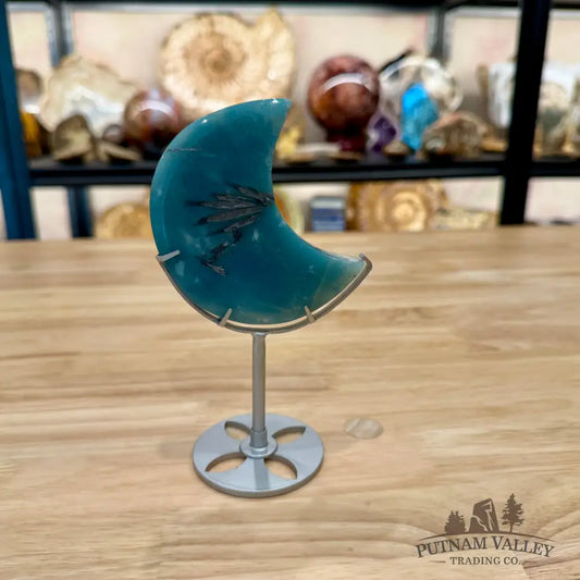 Amazonite Moon on Metal Stand 6’’ 3 - Moon