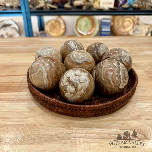 Amber Calcite Spheres - Sphere
