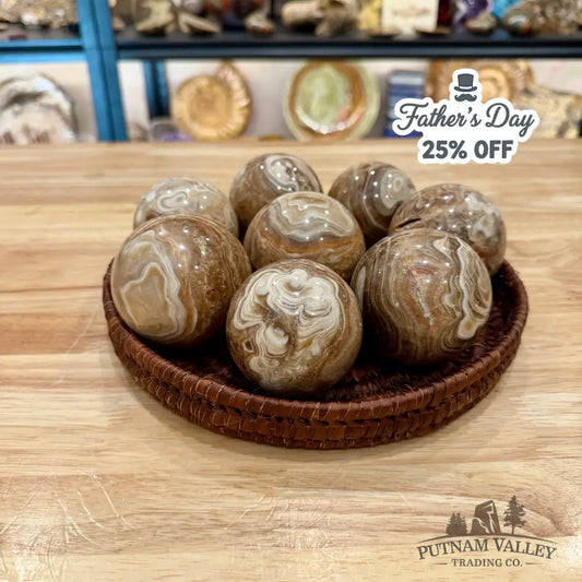 Amber Calcite Spheres - Sphere
