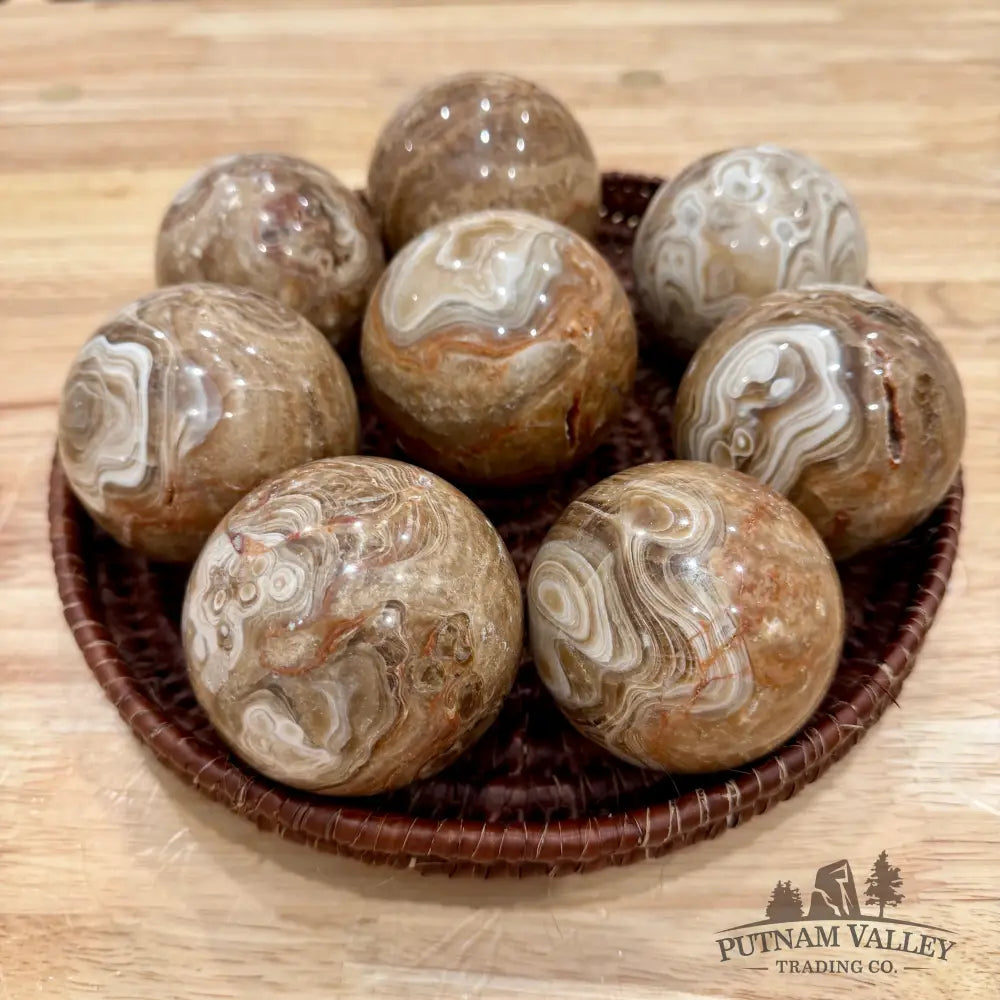 Amber Calcite Spheres - Sphere