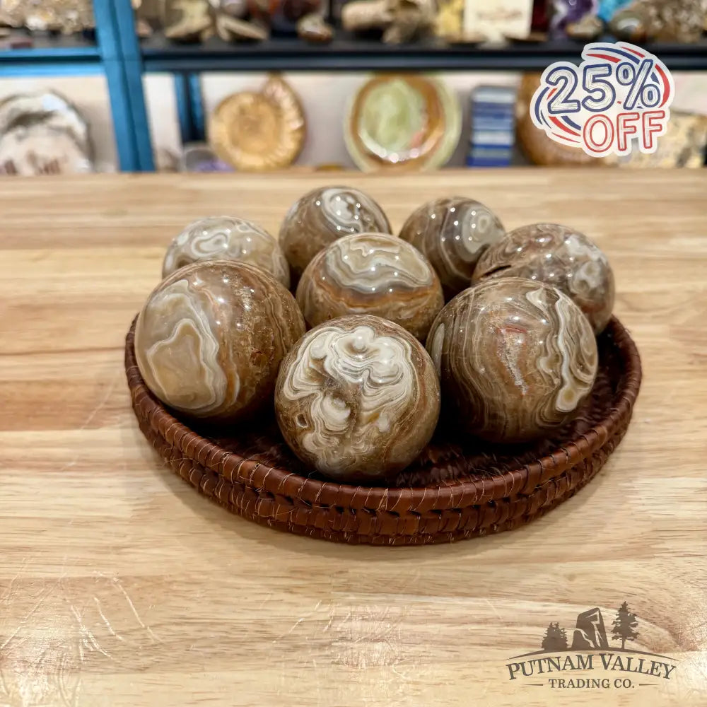 Amber Calcite Spheres - Sphere