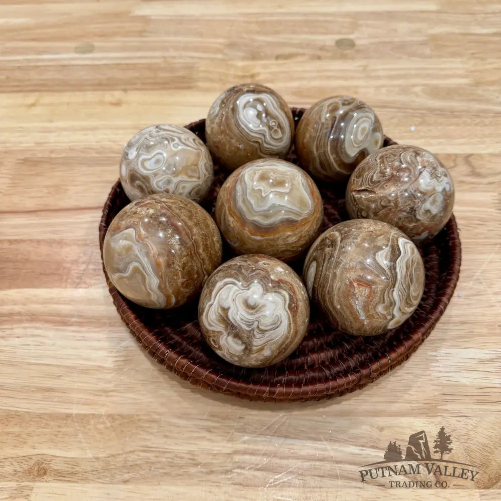 Amber Calcite Spheres - Sphere