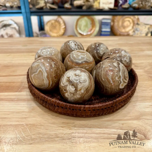Amber Calcite Spheres - Sphere