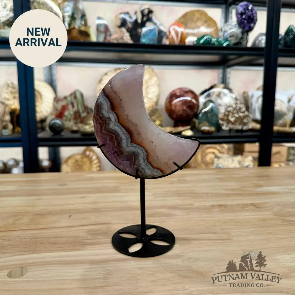 Amethyst Agate Moon + Stand 8.5’’ - Moon