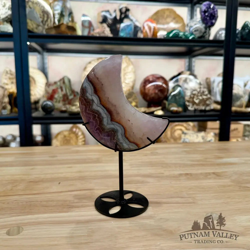Amethyst Agate Moon + Stand 8.5’’ - Moon
