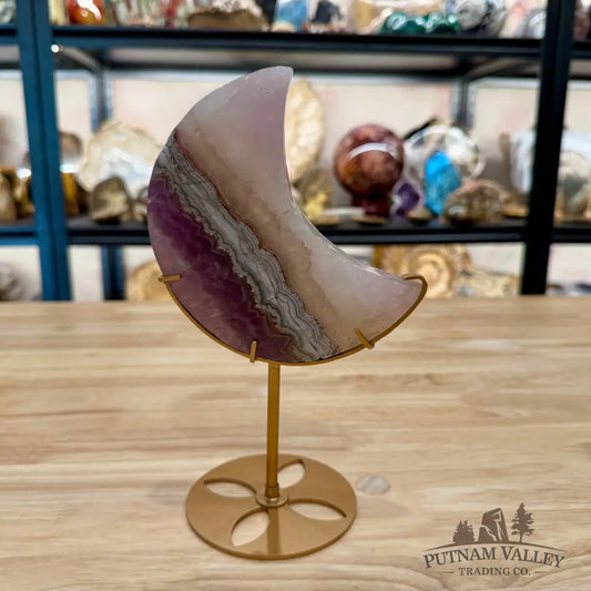 Amethyst Agate Moon + Stand 8.5’’ - Sculpture