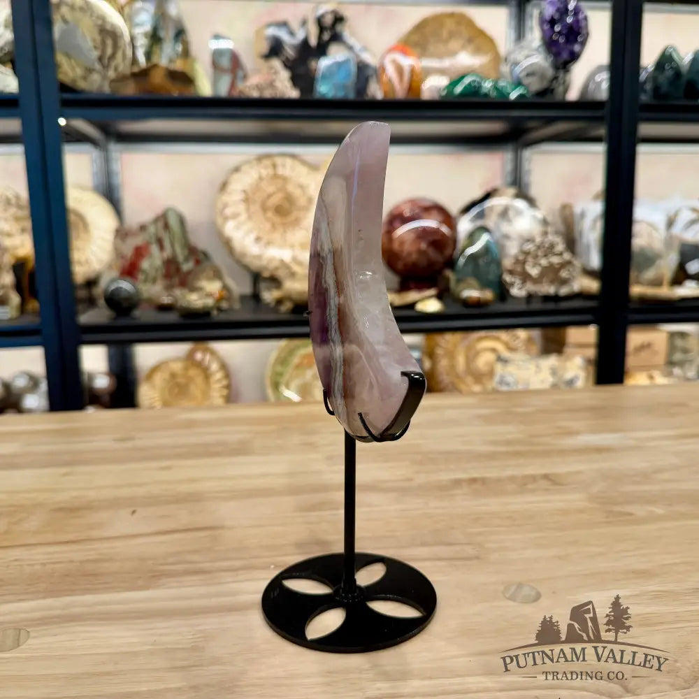 Amethyst Agate Moon + Stand 9’’ - Moon