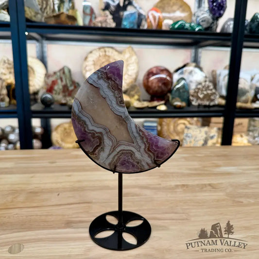 Amethyst Agate Moon + Stand 9.5’’ - Moon
