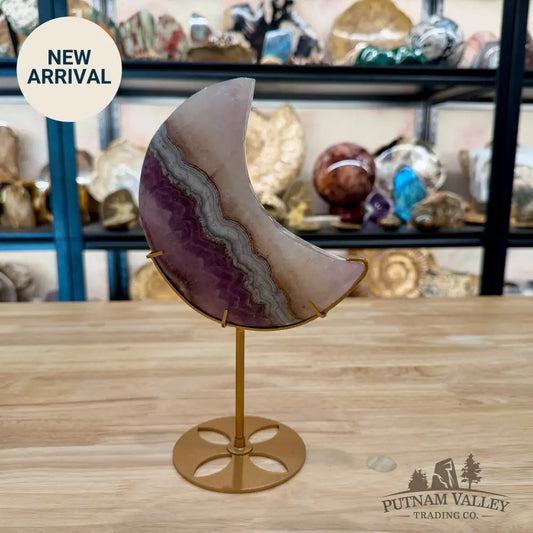 Amethyst Agate Moon + Stand 9.5’’ - Sculpture