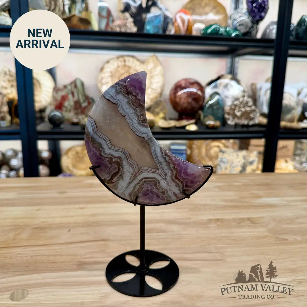 Amethyst Agate Moon + Stand 9.5’’ - Moon