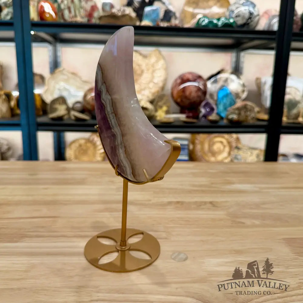 Amethyst Agate Moon + Stand 9.86’’ - Sculpture