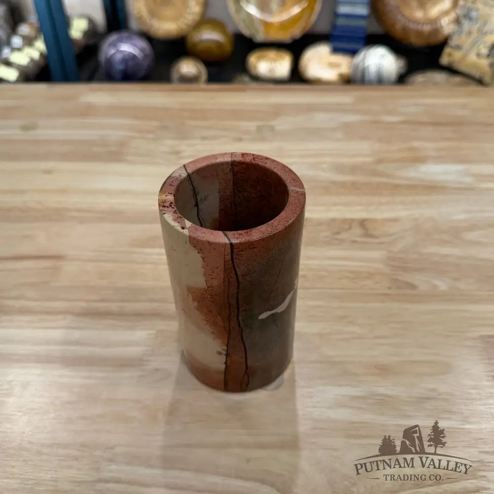 Artisan’s Revival Chinese Picture Jasper Pen Holder 5’’ 1.46 - Vase