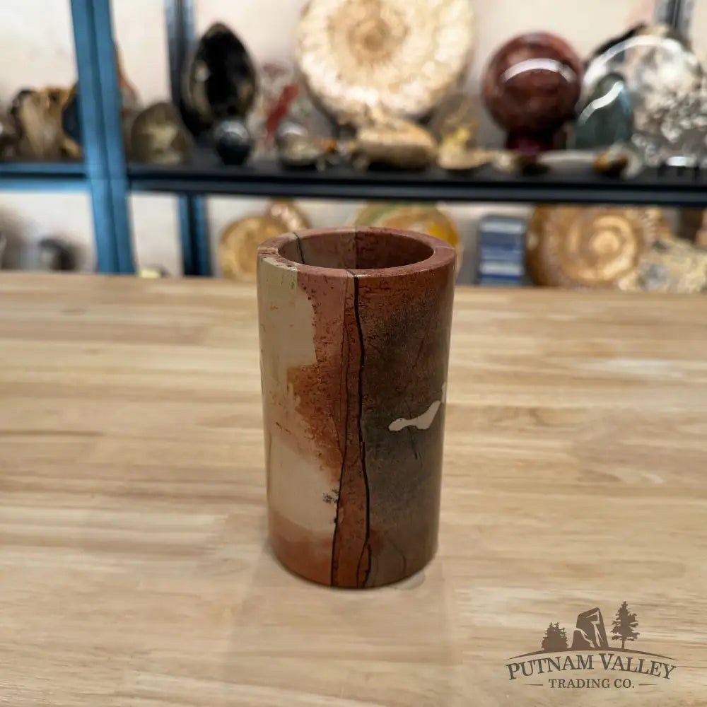 Artisan’s Revival Chinese Picture Jasper Pen Holder 5’’ 1.46 - Vase