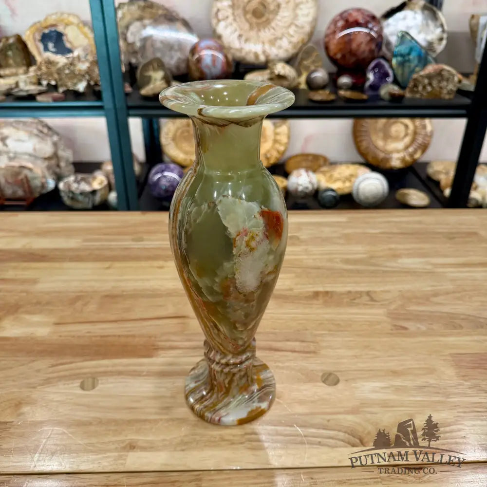 Artisan’s Revival Green Banded Calcite Vase Vase