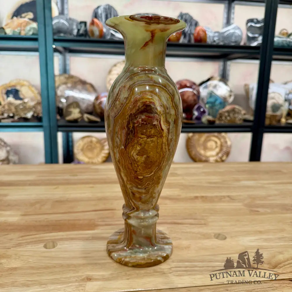 Artisan’s Revival Green Banded Calcite Vase Vase