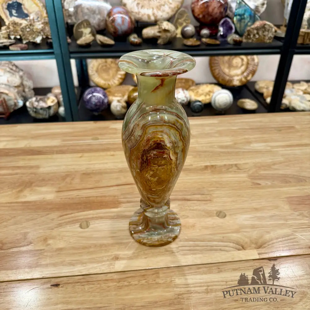 Artisan’s Revival Green Banded Calcite Vase Vase