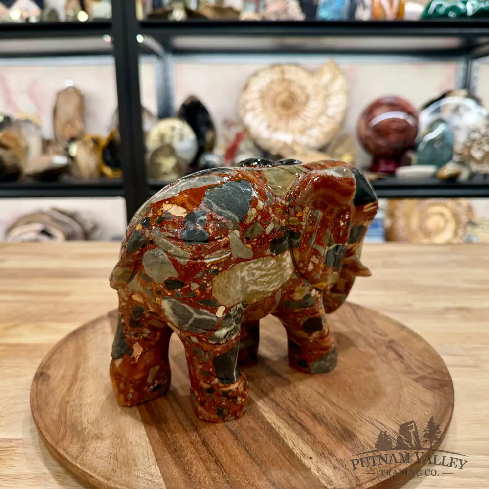 Artisan’s Revival Hand-Carved Longken Jade Elephant - Sculpture