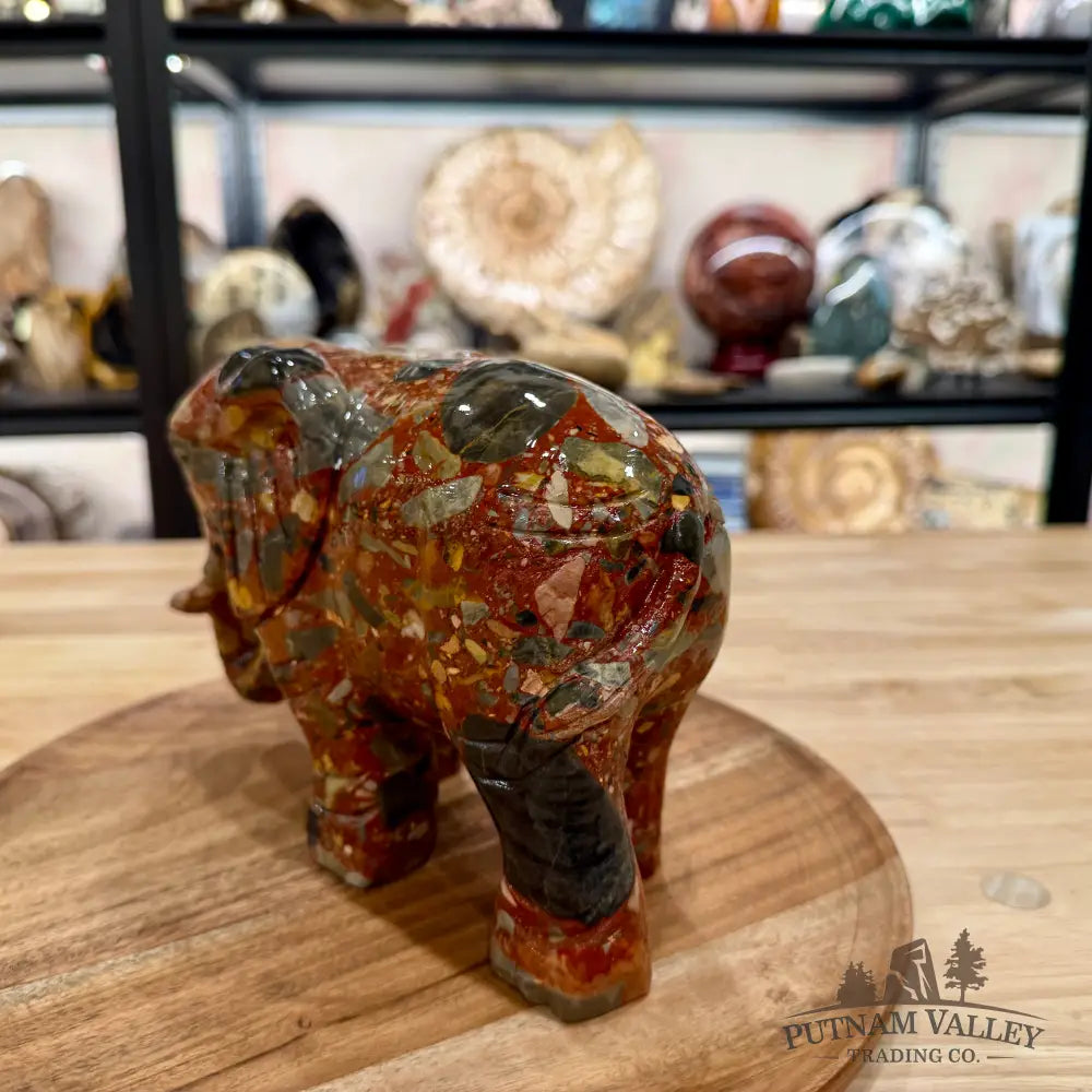 Artisan’s Revival Hand-Carved Longken Jade Elephant - Sculpture