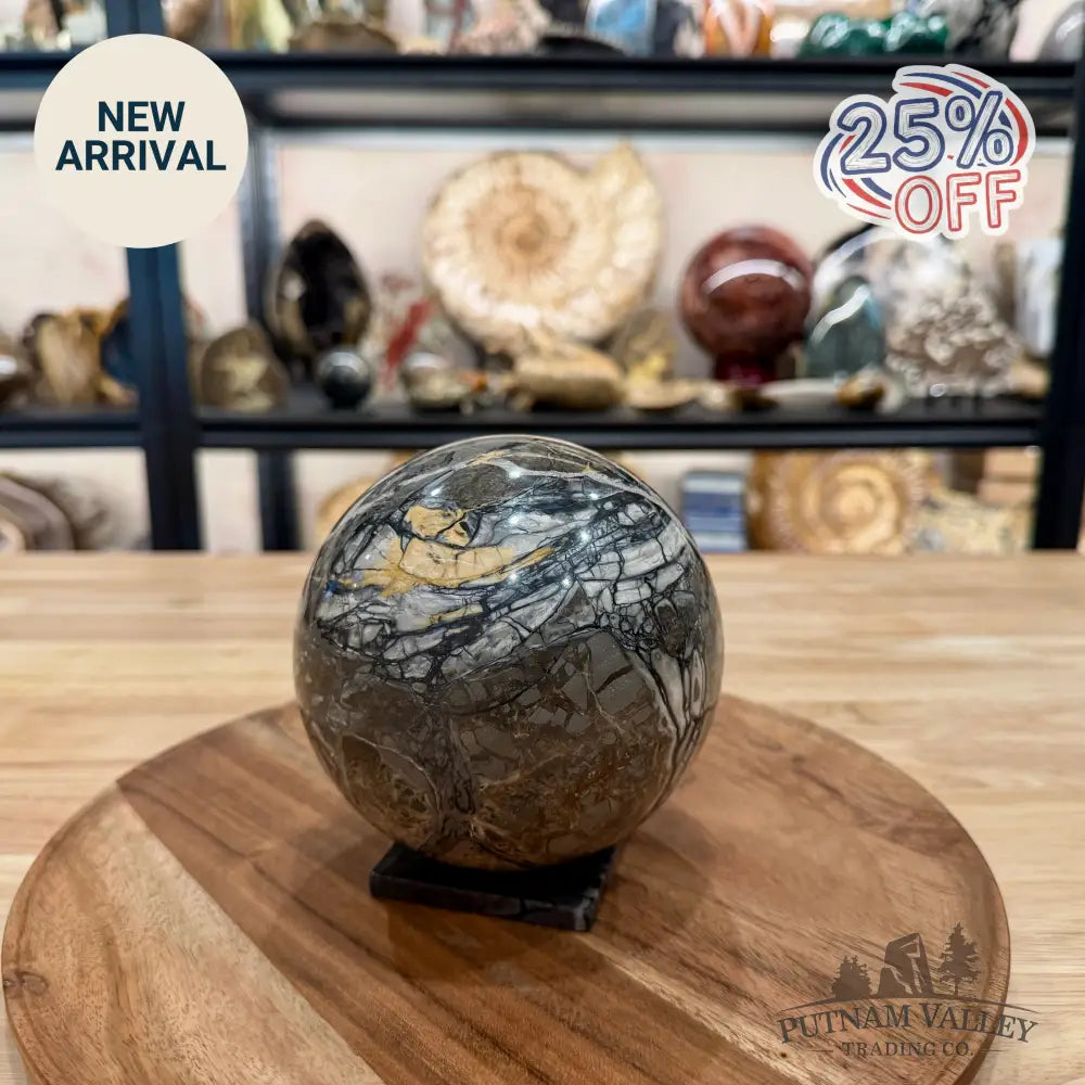 Artisan’s Revival Utah Picasso Marble Sphere + Matching Stand 4.8’’ - Sphere
