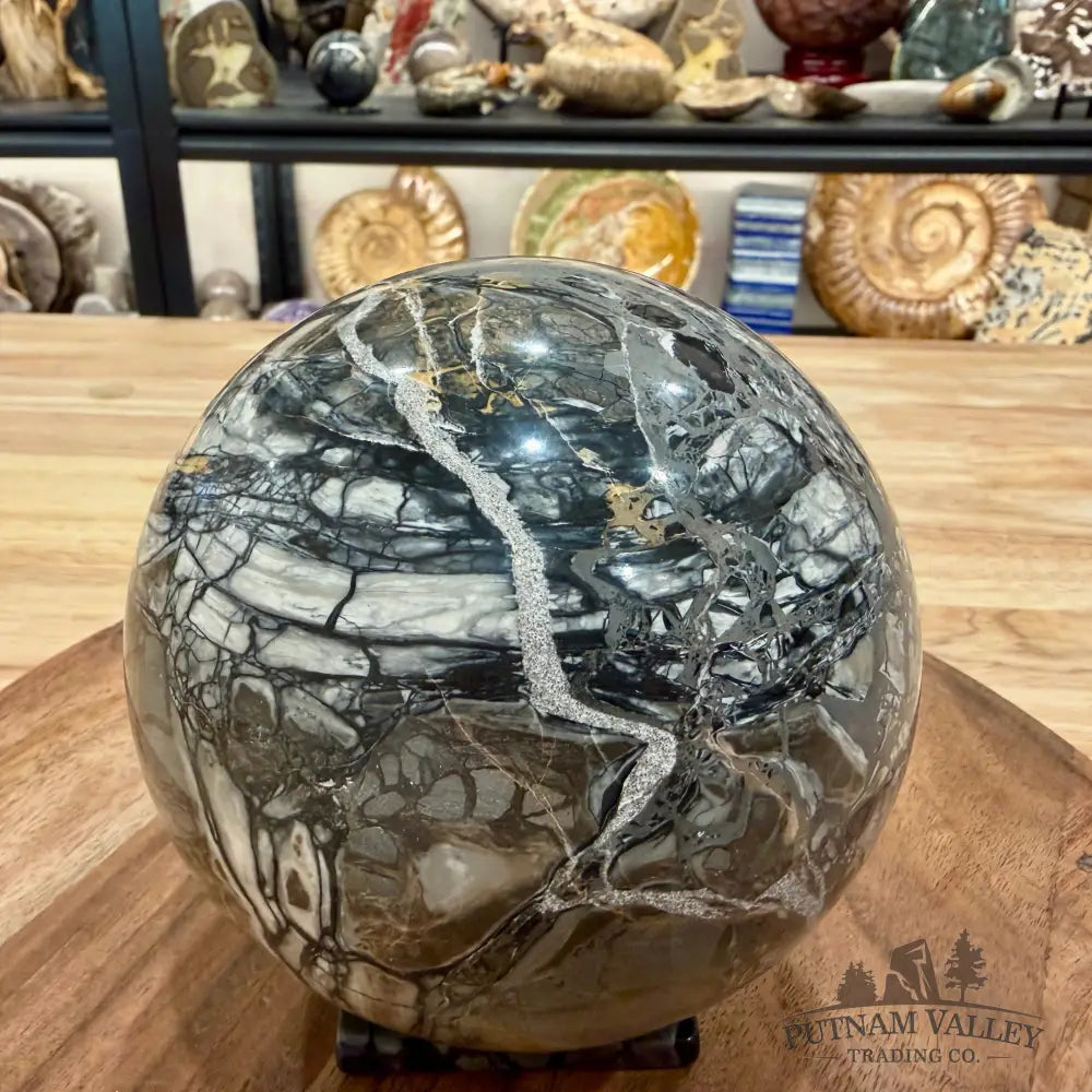 Artisan’s Revival Utah Picasso Marble Sphere + Matching Stand 4.8’’ - Sphere