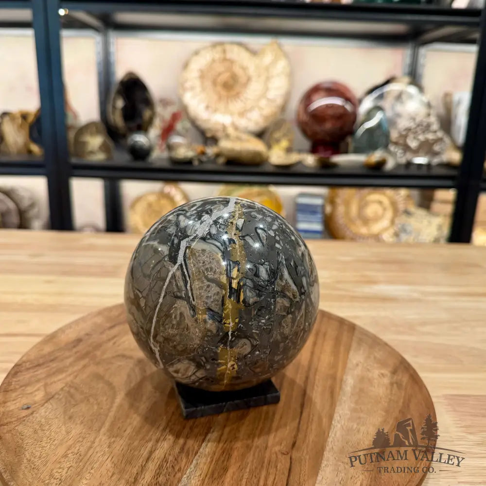 Artisan’s Revival Utah Picasso Marble Sphere + Matching Stand 4.8’’ - Sphere