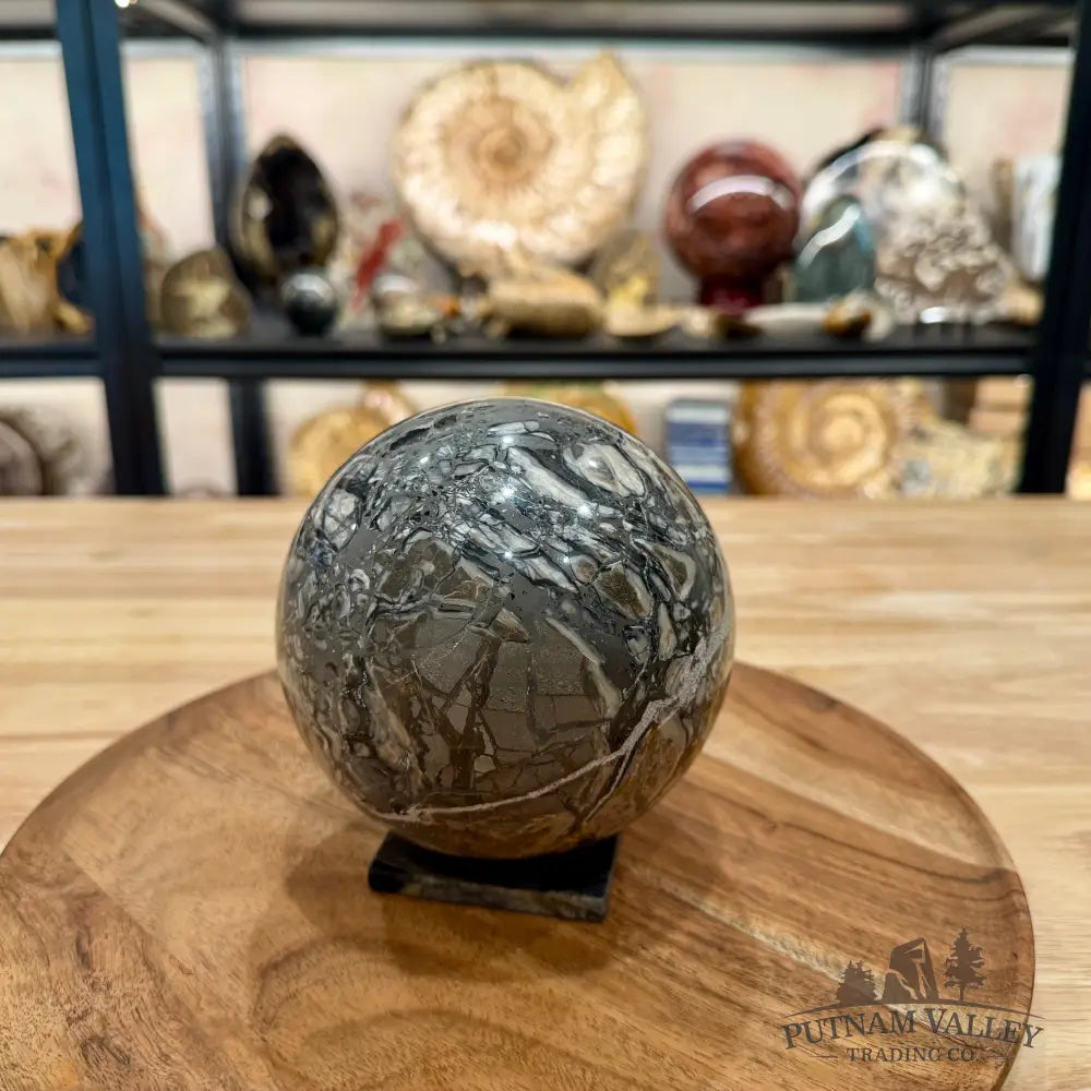 Artisan’s Revival Utah Picasso Marble Sphere + Matching Stand 4.8’’ - Sphere