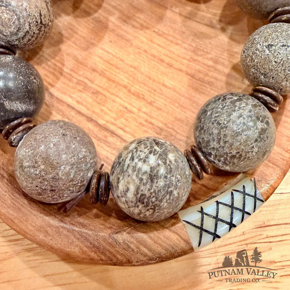 Fossilized Dinosaur Bone Bracelet Bracelet
