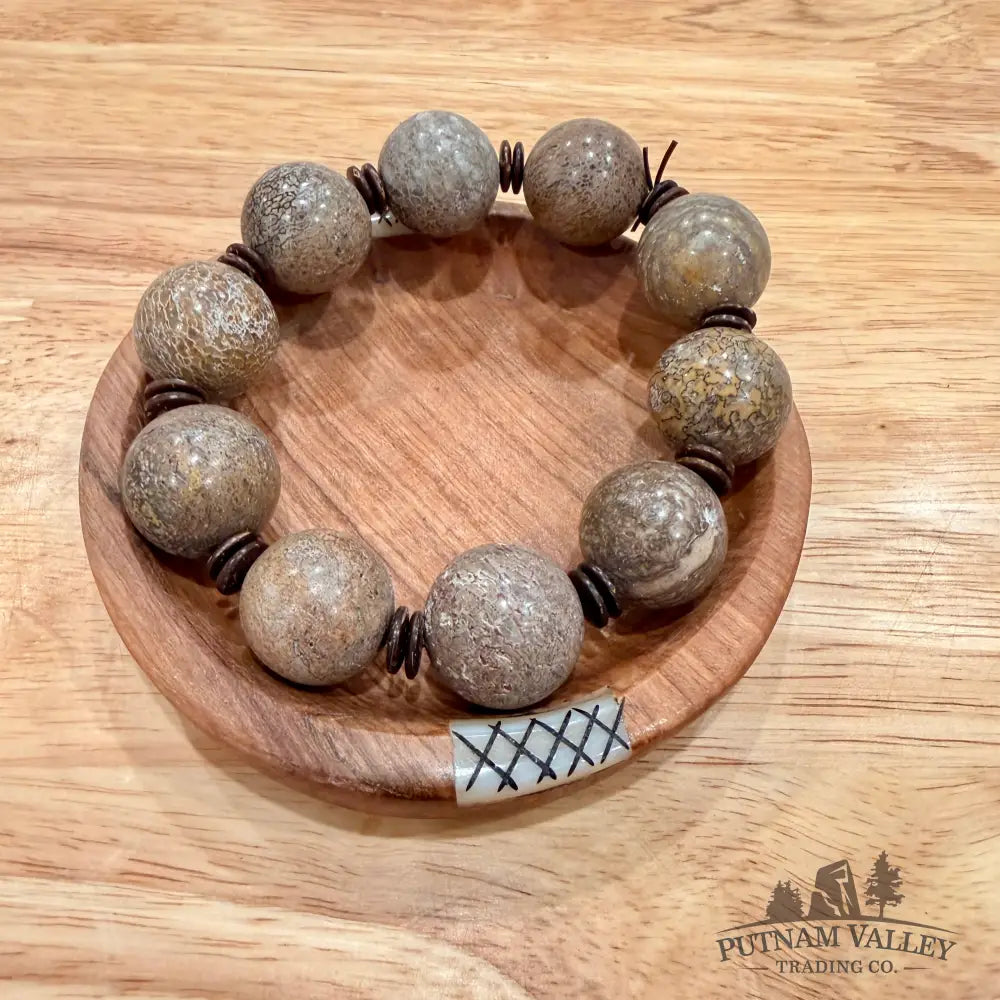 Fossilized Dinosaur Bone Bracelet Bracelet