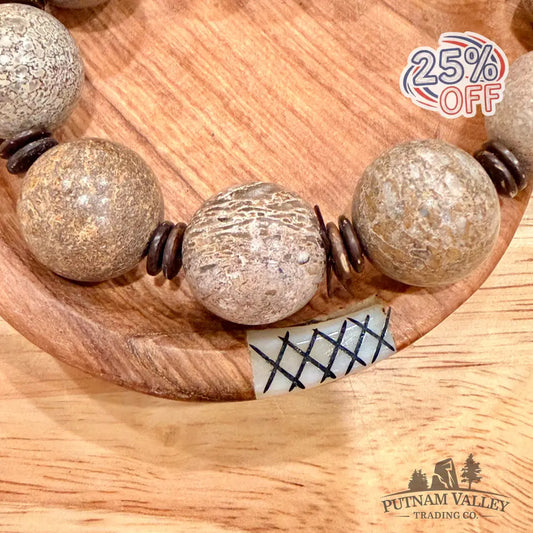 Fossilized Dinosaur Bone Bracelet Bracelet