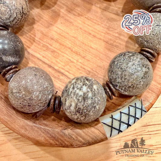 Fossilized Dinosaur Bone Bracelet Bracelet