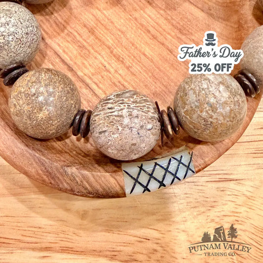 Fossilized Dinosaur Bone Bracelet Bracelet