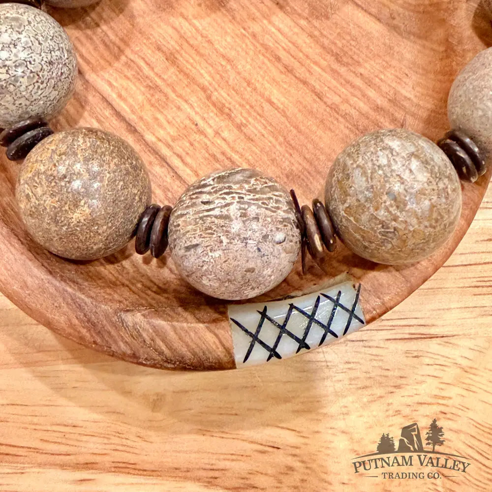 Fossilized Dinosaur Bone Bracelet Bracelet