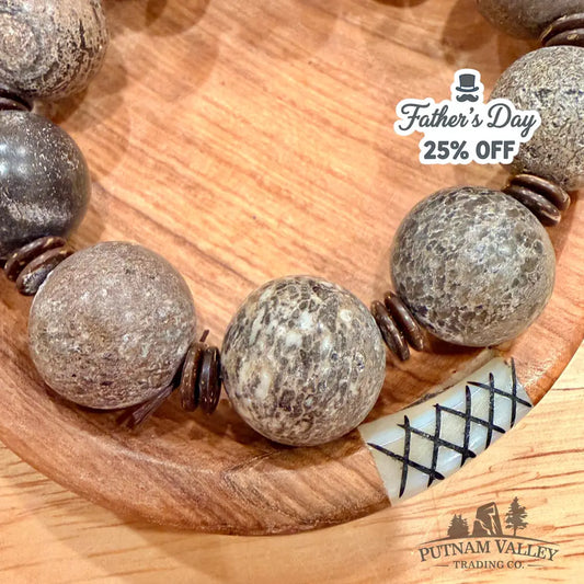 Fossilized Dinosaur Bone Bracelet Bracelet
