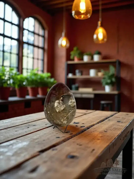 Authentic Petrified Wood Egg Front View - Putnam Valley Trading