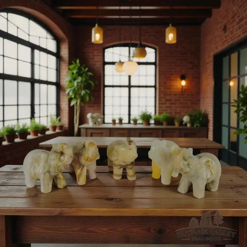 Banded Calcite Elephants - Putnam Valley Trading Co.