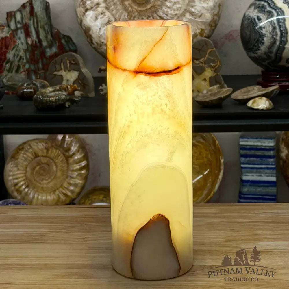 Banded Calcite Lamp 11.75’’ | Pakistan Banded Onyx - Lamp